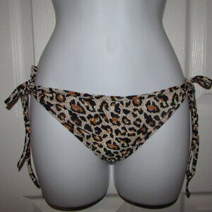 Semi Sheer Animal Print String Bikini Panty Bottoms - NEW